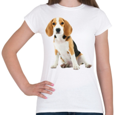 PRINTFASHION Beagle kutyás póló minta - Női póló - Fehér női póló