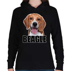 PRINTFASHION beagle - Női kapucnis pulóver - Fekete