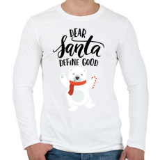PRINTFASHION Bear - Férfi hosszú ujjú póló - Fehér