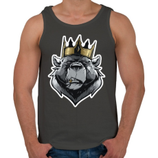 PRINTFASHION Bear King - Férfi atléta - Sötétszürke