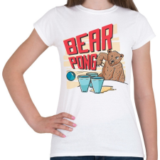 PRINTFASHION Bear pong - Női póló - Fehér női póló