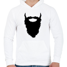 PRINTFASHION Beard - Férfi kapucnis pulóver - Fehér