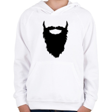 PRINTFASHION Beard - Gyerek kapucnis pulóver - Fehér