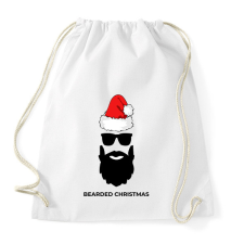 PRINTFASHION BEARDED CHRISTMAS - Sportzsák, Tornazsák - Fehér tornazsák