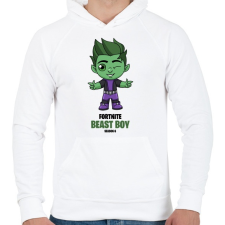 PRINTFASHION Beast Boy - Fortnite Season 6 - Férfi kapucnis pulóver - Fehér férfi pulóver, kardigán
