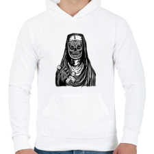 PRINTFASHION Beast Deasign NuN2 - Férfi kapucnis pulóver - Fehér férfi pulóver, kardigán