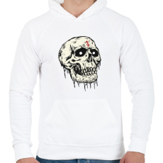 PRINTFASHION Beast Design Skull - Férfi kapucnis pulóver - Fehér