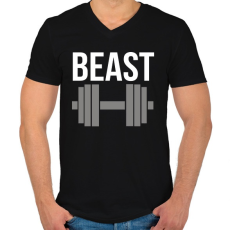 PRINTFASHION BEAST - Férfi V-nyakú póló - Fekete