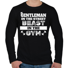 PRINTFASHION Beast in the gym - Férfi hosszú ujjú póló - Fekete férfi póló