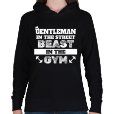 PRINTFASHION Beast in the gym - Női kapucnis pulóver - Fekete