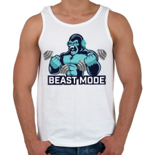 PRINTFASHION BEAST MODE - Férfi atléta - Fehér atléta, trikó