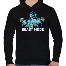PRINTFASHION BEAST MODE - Férfi kapucnis pulóver - Fekete