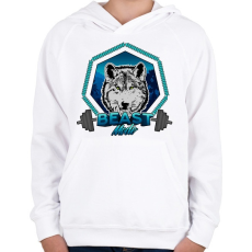 PRINTFASHION Beast Mode - Gyerek kapucnis pulóver - Fehér