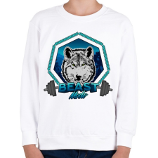 PRINTFASHION Beast Mode - Gyerek pulóver - Fehér gyerek pulóver, kardigán