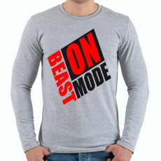 PRINTFASHION Beast mode ON! - Férfi hosszú ujjú póló - Sport szürke