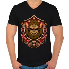 PRINTFASHION Beast Titan - Férfi V-nyakú póló - Fekete