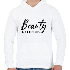 PRINTFASHION Beauty is my business - Férfi kapucnis pulóver - Fehér