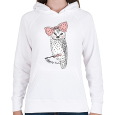 PRINTFASHION Beauty Owl - Női kapucnis pulóver - Fehér