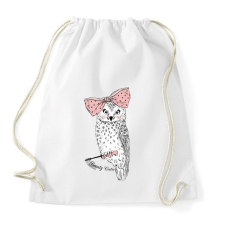PRINTFASHION Beauty Owl - Sportzsák, Tornazsák - Fehér tornazsák