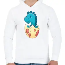 PRINTFASHION Bébi dínó - Férfi kapucnis pulóver - Fehér női pulóver, kardigán