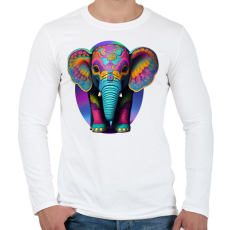 PRINTFASHION Bébi elefánt - Férfi hosszú ujjú póló - Fehér