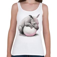 PRINTFASHION Bébi orrszarvú egy pink labdával - Női atléta - Fehér