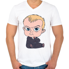 PRINTFASHION Bébi Úr - Férfi V-nyakú póló - Fehér férfi póló