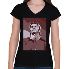 PRINTFASHION Beckham - Női V-nyakú póló - Fekete női póló