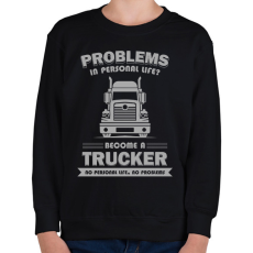 PRINTFASHION Become a trucker - Gyerek pulóver - Fekete