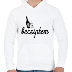 PRINTFASHION Becsíptem - Férfi kapucnis pulóver - Fehér
