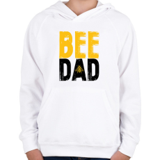 PRINTFASHION Bee Dad - Gyerek kapucnis pulóver - Fehér