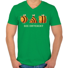 PRINTFASHION Bee different - Férfi V-nyakú póló - Zöld férfi póló
