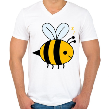 PRINTFASHION bee - Férfi V-nyakú póló - Fehér férfi póló