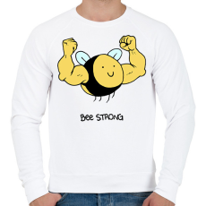 PRINTFASHION Bee strong - Férfi pulóver - Fehér