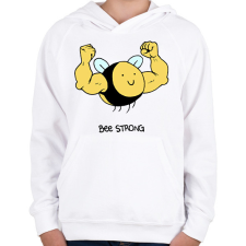 PRINTFASHION Bee strong - Gyerek kapucnis pulóver - Fehér gyerek pulóver, kardigán