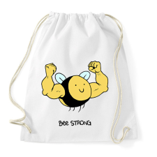 PRINTFASHION Bee strong - Sportzsák, Tornazsák - Fehér tornazsák