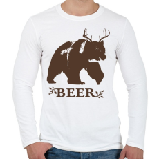 PRINTFASHION Beer Medve-szarvas - Férfi hosszú ujjú póló - Fehér