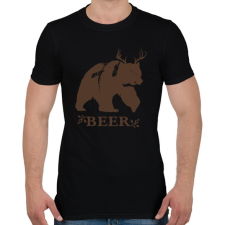PRINTFASHION Beer Medve-szarvas - Férfi póló - Fekete férfi póló
