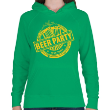 PRINTFASHION BEER PARTY - Női kapucnis pulóver - Zöld női pulóver, kardigán