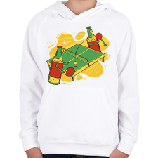 PRINTFASHION Beer ping pong - Gyerek kapucnis pulóver - Fehér gyerek pulóver, kardigán