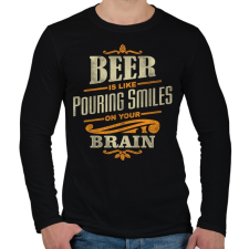 PRINTFASHION Beer Smiles - Férfi hosszú ujjú póló - Fekete férfi póló