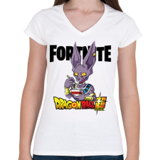 PRINTFASHION Beerus - Fortnite - Női V-nyakú póló - Fehér női póló