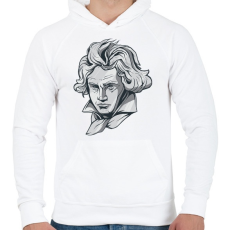 PRINTFASHION Beethoven - Férfi kapucnis pulóver - Fehér