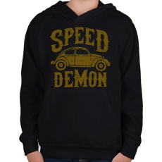 PRINTFASHION Beetle, a sebesség démona - Gyerek kapucnis pulóver - Fekete