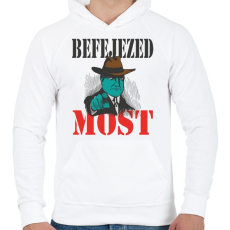 PRINTFASHION Befejezed most - Férfi kapucnis pulóver - Fehér