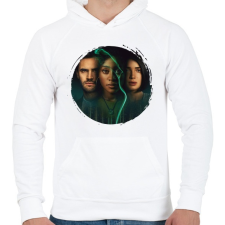 PRINTFASHION Behind her eyes - Férfi kapucnis pulóver - Fehér férfi pulóver, kardigán