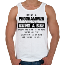 PRINTFASHION Being a programmer (black) - Férfi atléta - Fehér atléta, trikó