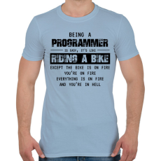 PRINTFASHION Being a programmer (black) - Férfi póló - Világoskék