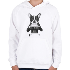 PRINTFASHION Being normal is boring - Gyerek kapucnis pulóver - Fehér gyerek pulóver, kardigán