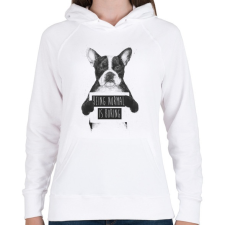 PRINTFASHION Being normal is boring - Női kapucnis pulóver - Fehér női pulóver, kardigán